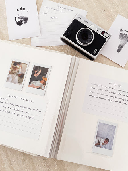 Baby Book Photo Album Kit (Album + Prompt Cards)