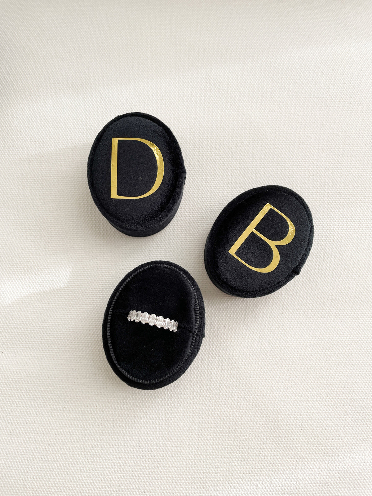 Keepsake Velvet Ring Box - Black - Vorfreude Stationery