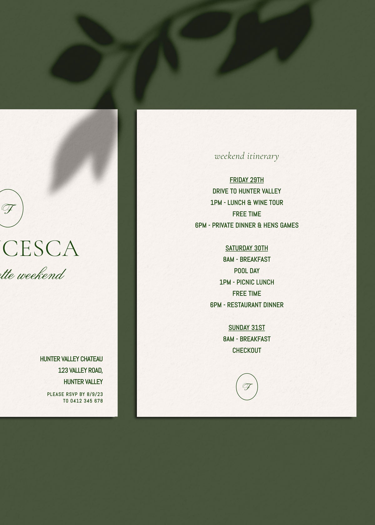 Hens Invitation Editable Template - Brasserie - Vorfreude Stationery