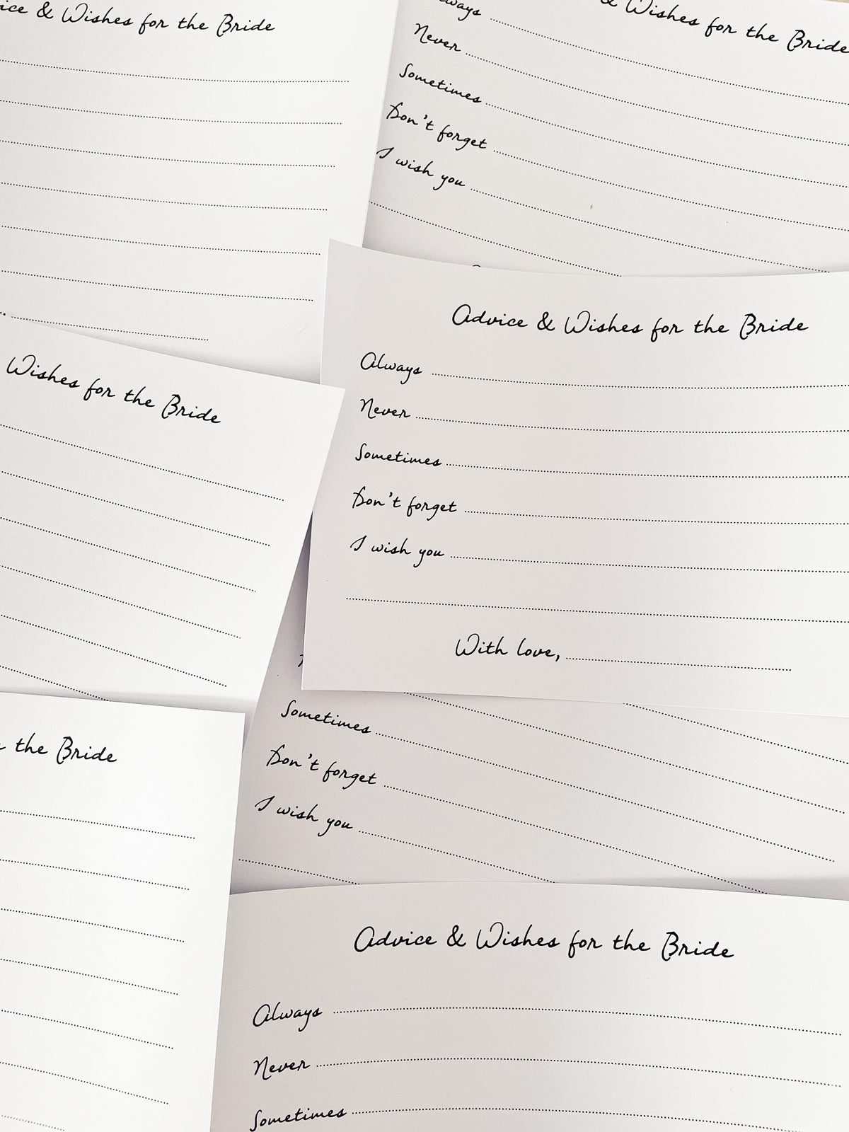 Bride To Be Advice & Wishes Cards - Vorfreude Stationery