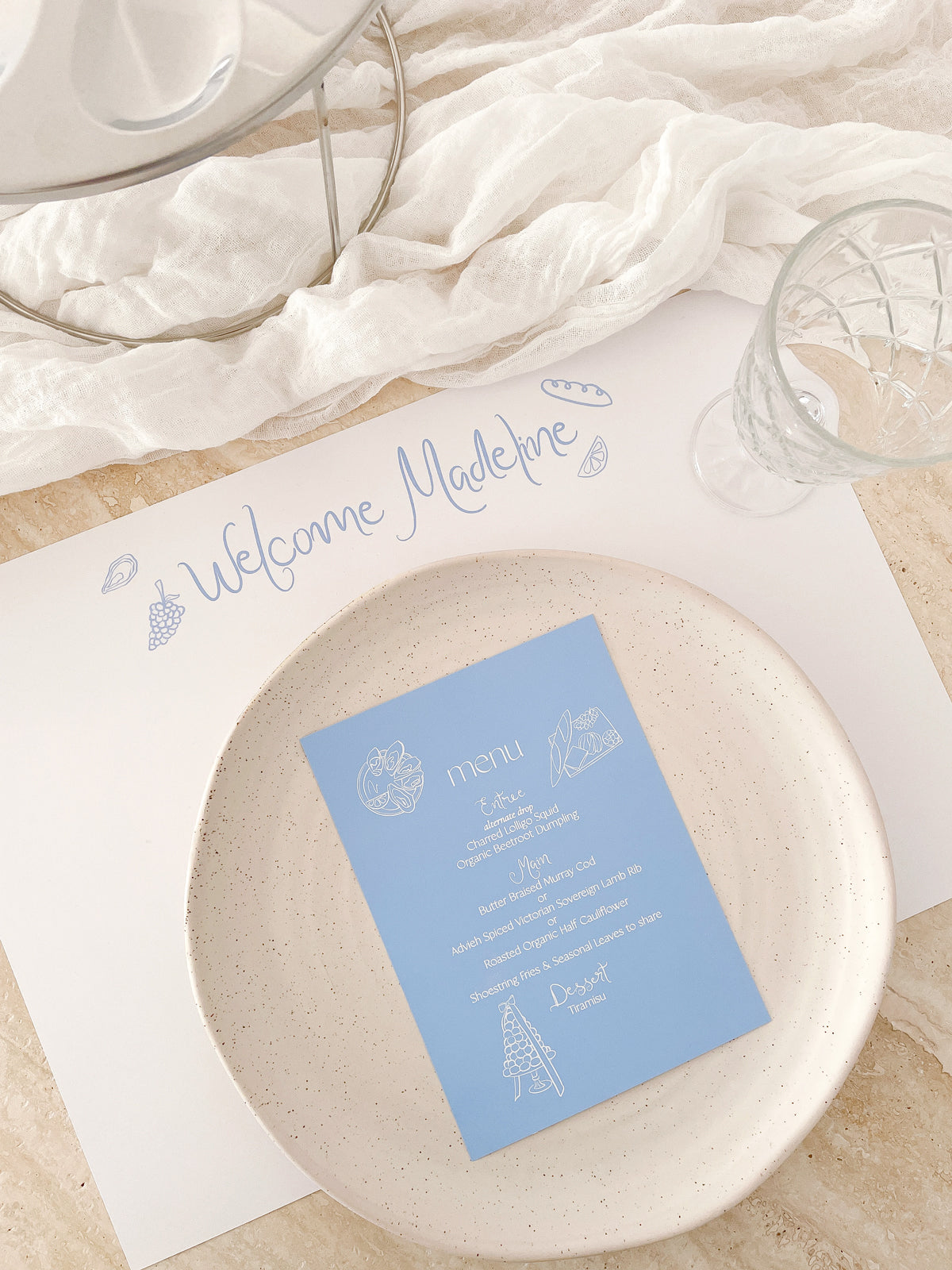 Menu & Place Card Editable Template | Darling - Vorfreude Stationery
