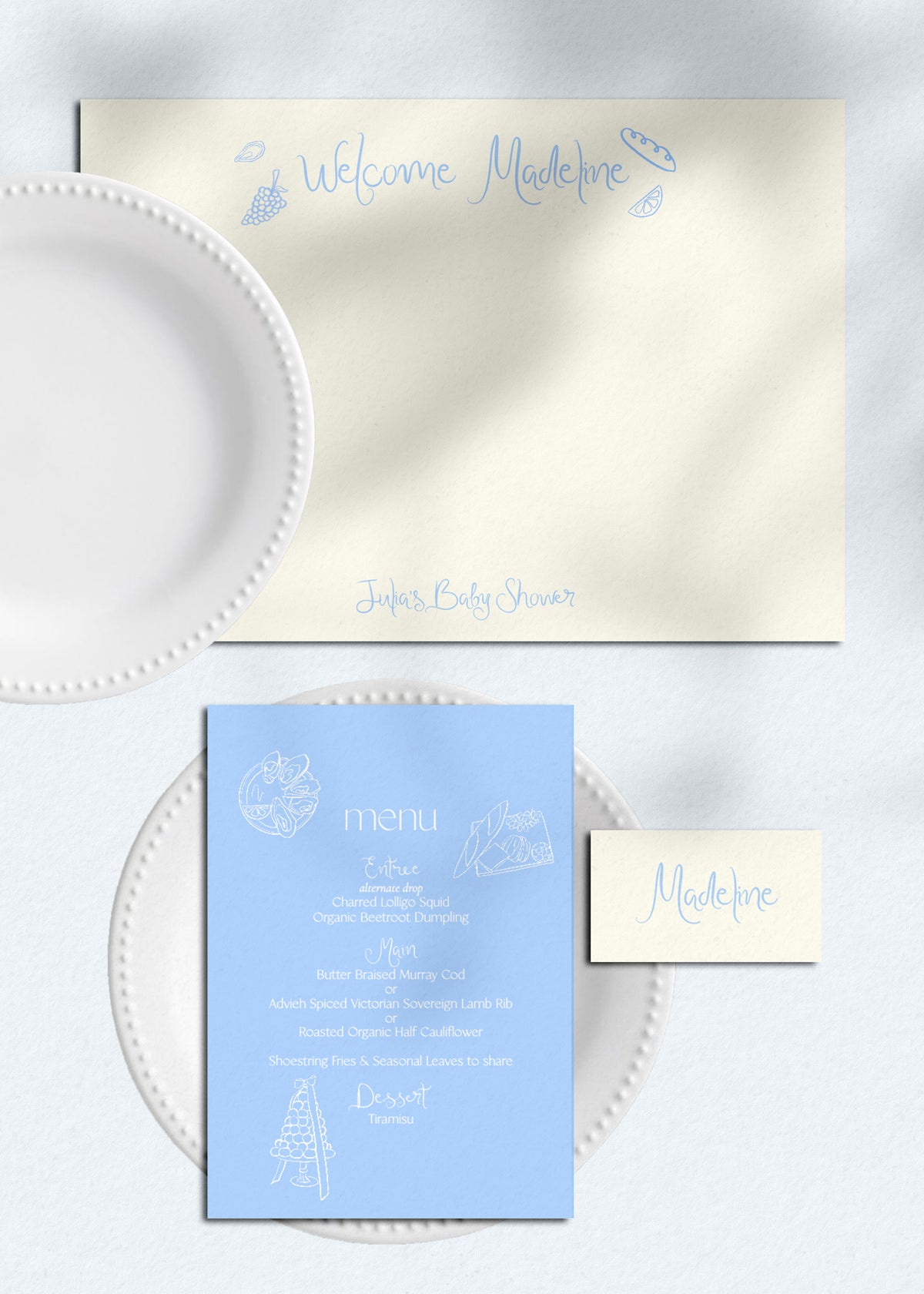 Menu & Place Card Editable Template | Darling - Vorfreude Stationery