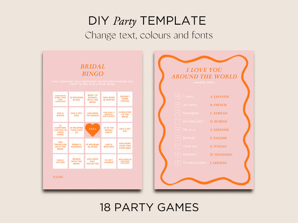 Hens Bachelorette Party Games Canva Template | Wavy