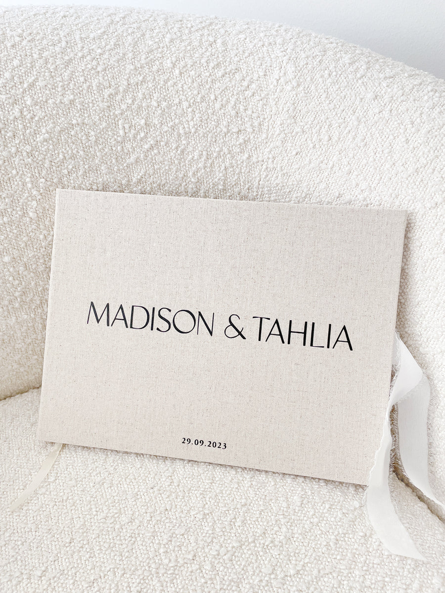 Linen Wedding Guest Books Australia Delivery