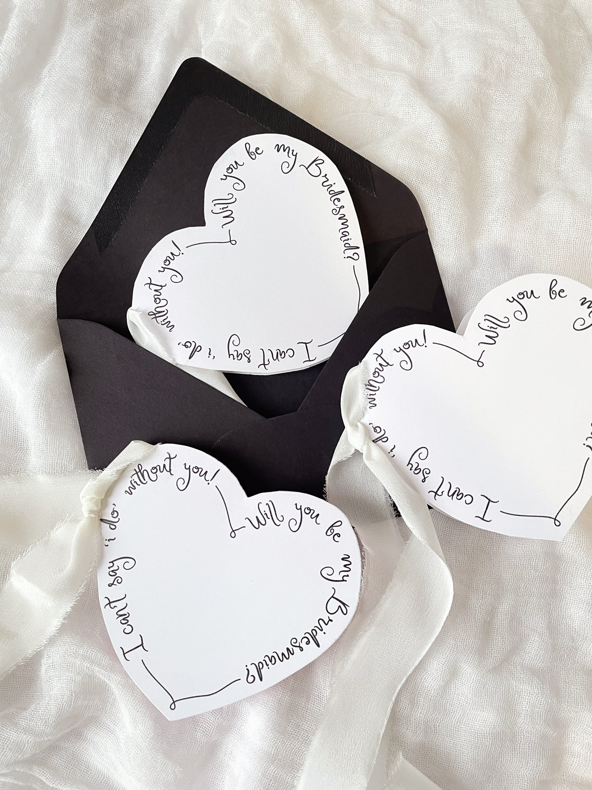 Heart Bridal Party Proposal Cards Bridesmaids Gift Vorfreude Stationery