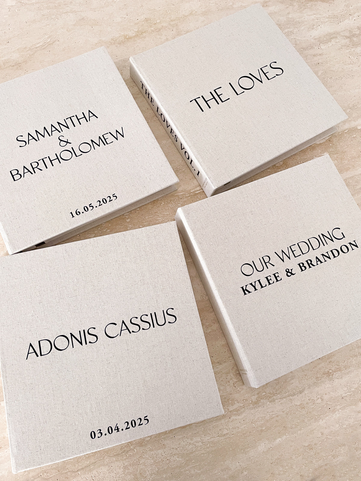 Linen Wedding Photo Album - Minimalistic  - Vorfreude Stationery