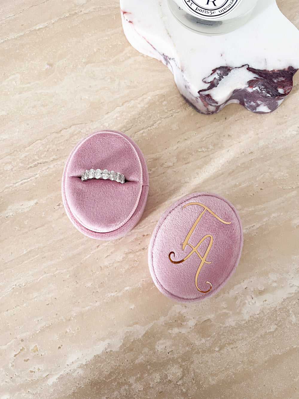 *CLEARANCE* Keepsake Velvet Ring Box - Musk Mallow - Vorfreude Stationery