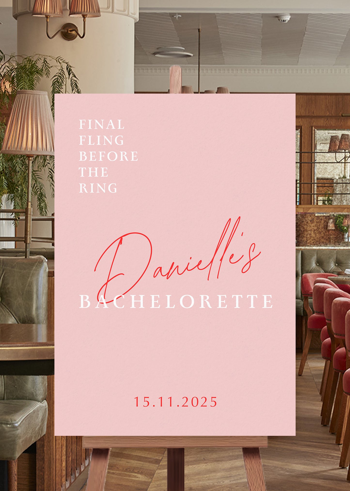 Hens Bachelorette Welcome Sign Editable Canva Template | Smitten - Vorfreude Stationery