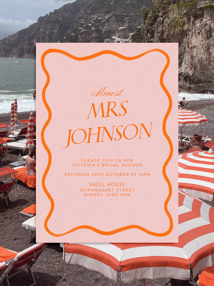 Hens Party Invite Editable Template - Wavy - Vorfreude Stationery