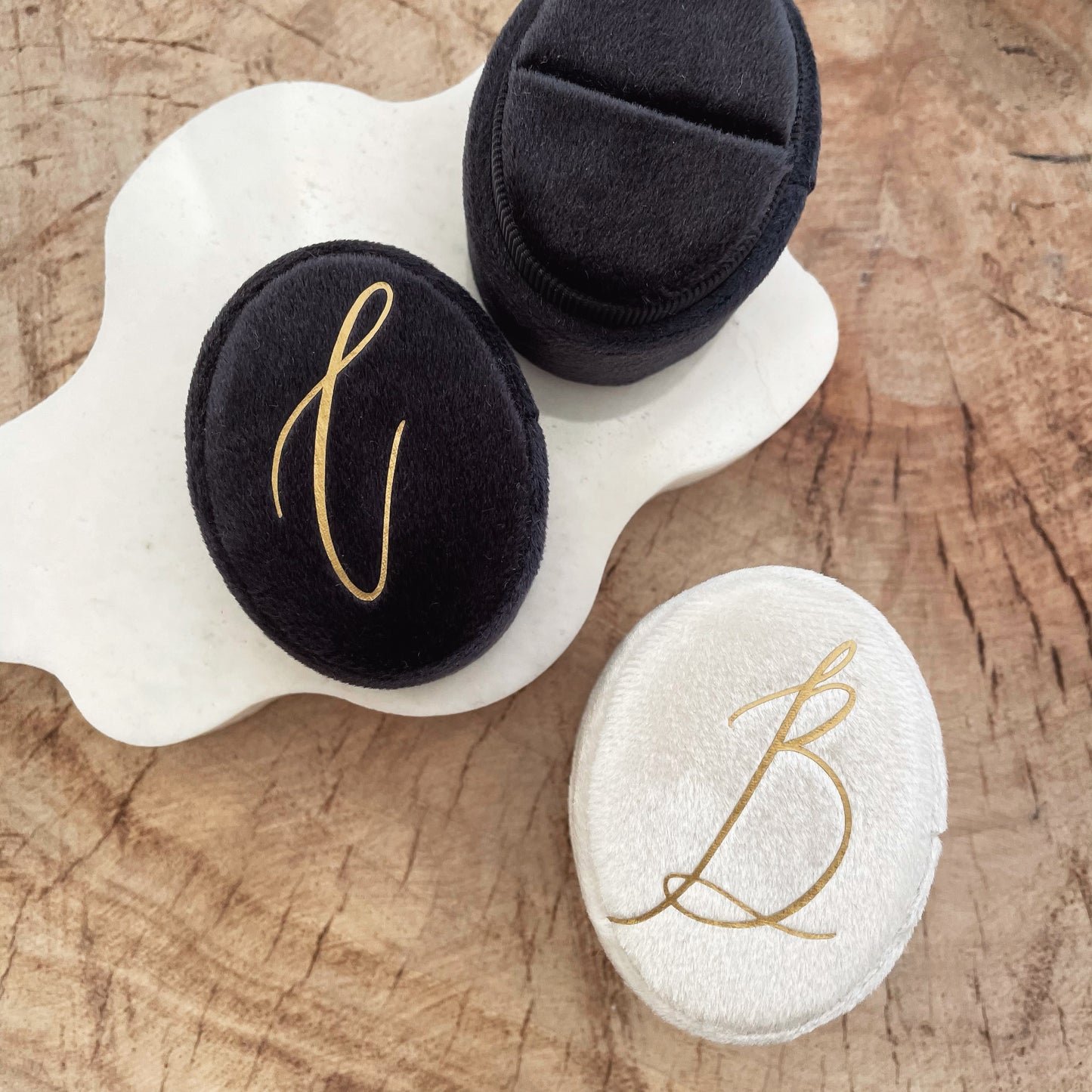 Keepsake Velvet Ring Box - Black - Vorfreude Stationery