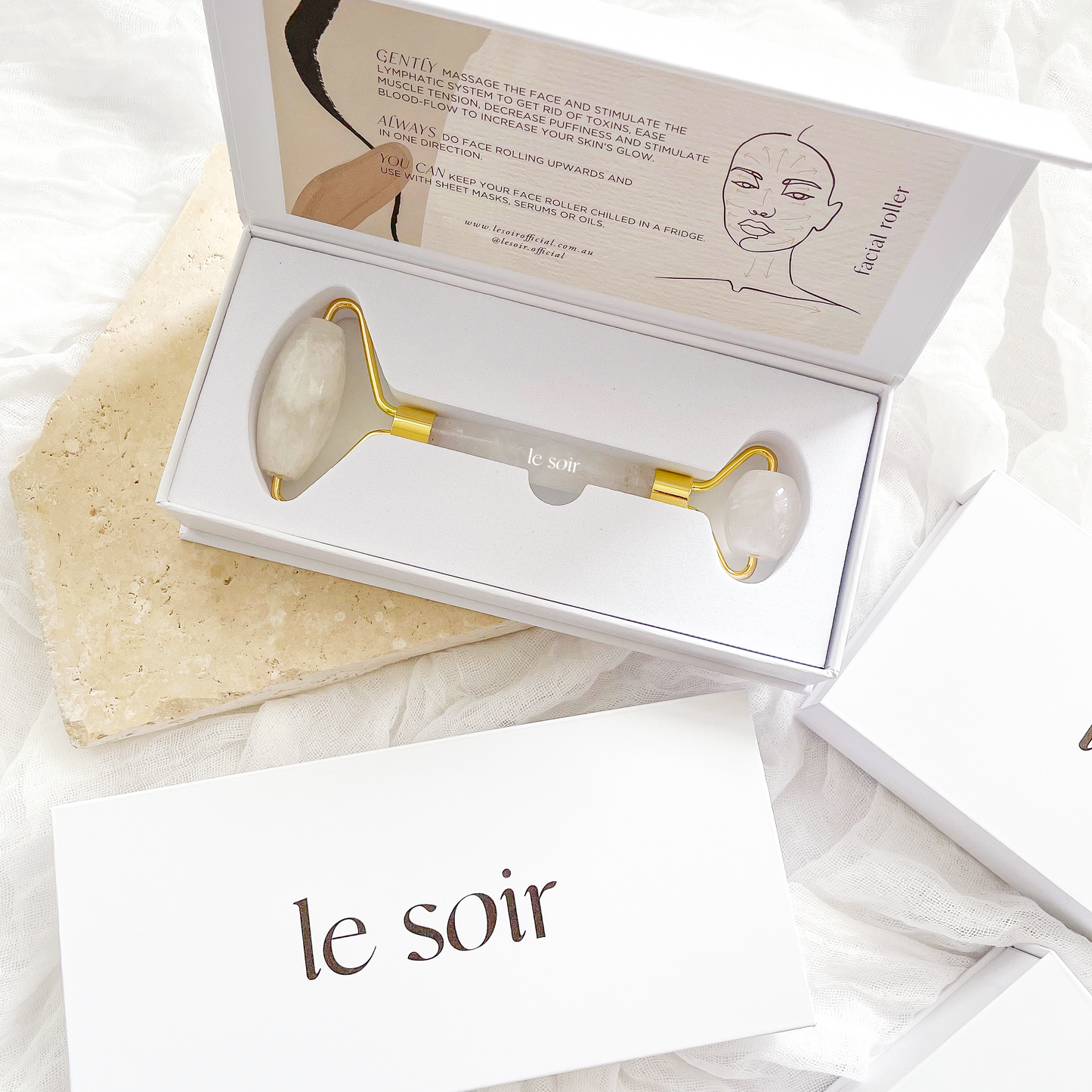 Le Soir - Rock Quartz Crystal Face Roller - Vorfreude Stationery