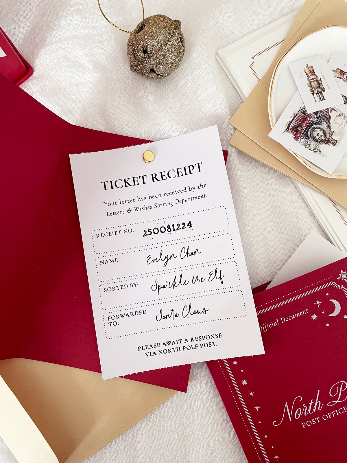 Post Collection Receipt Personalised North Pole Post Office Receipt | Vorfreude Stationery