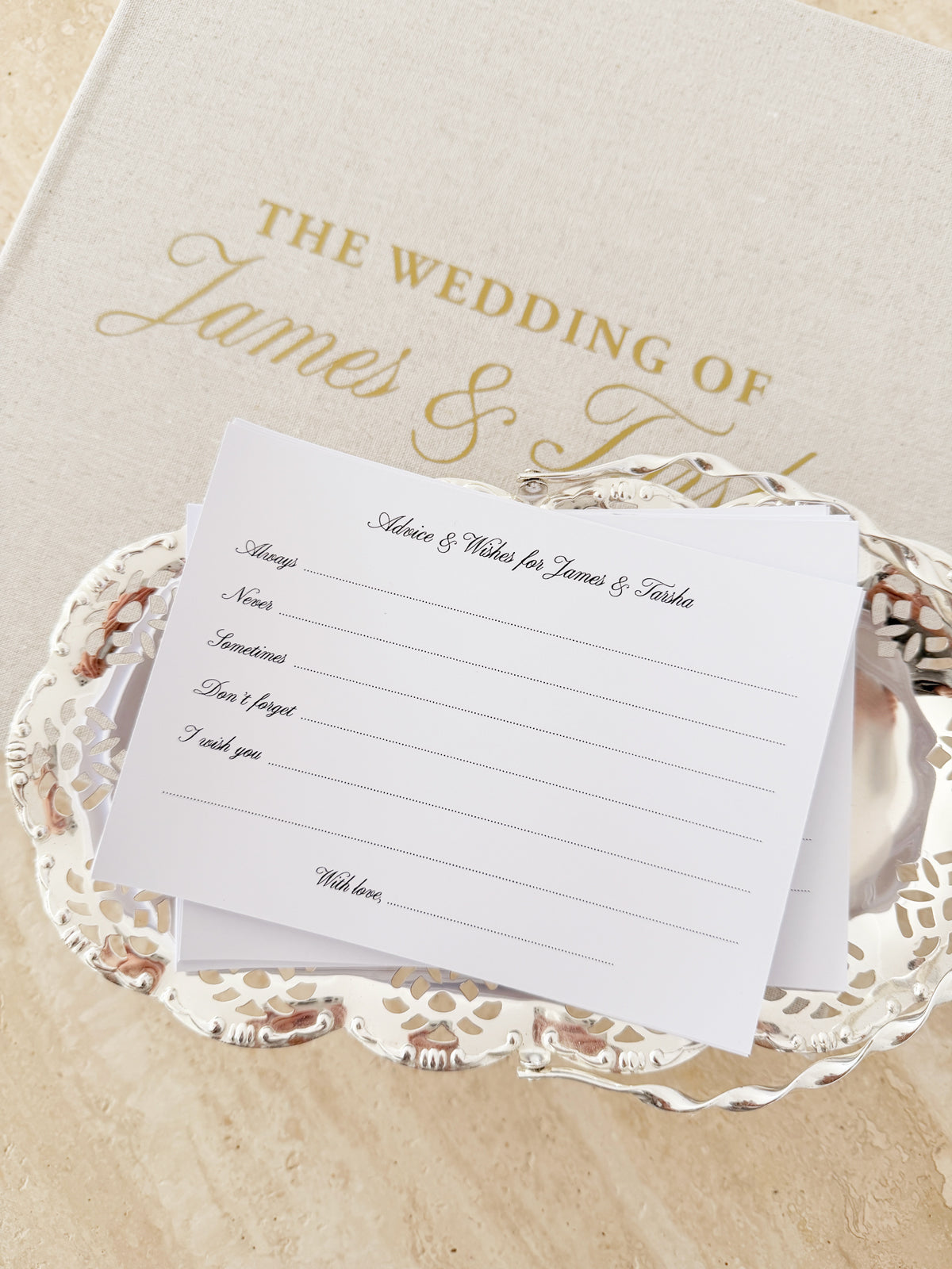 wedding advice and wishes prompt cards