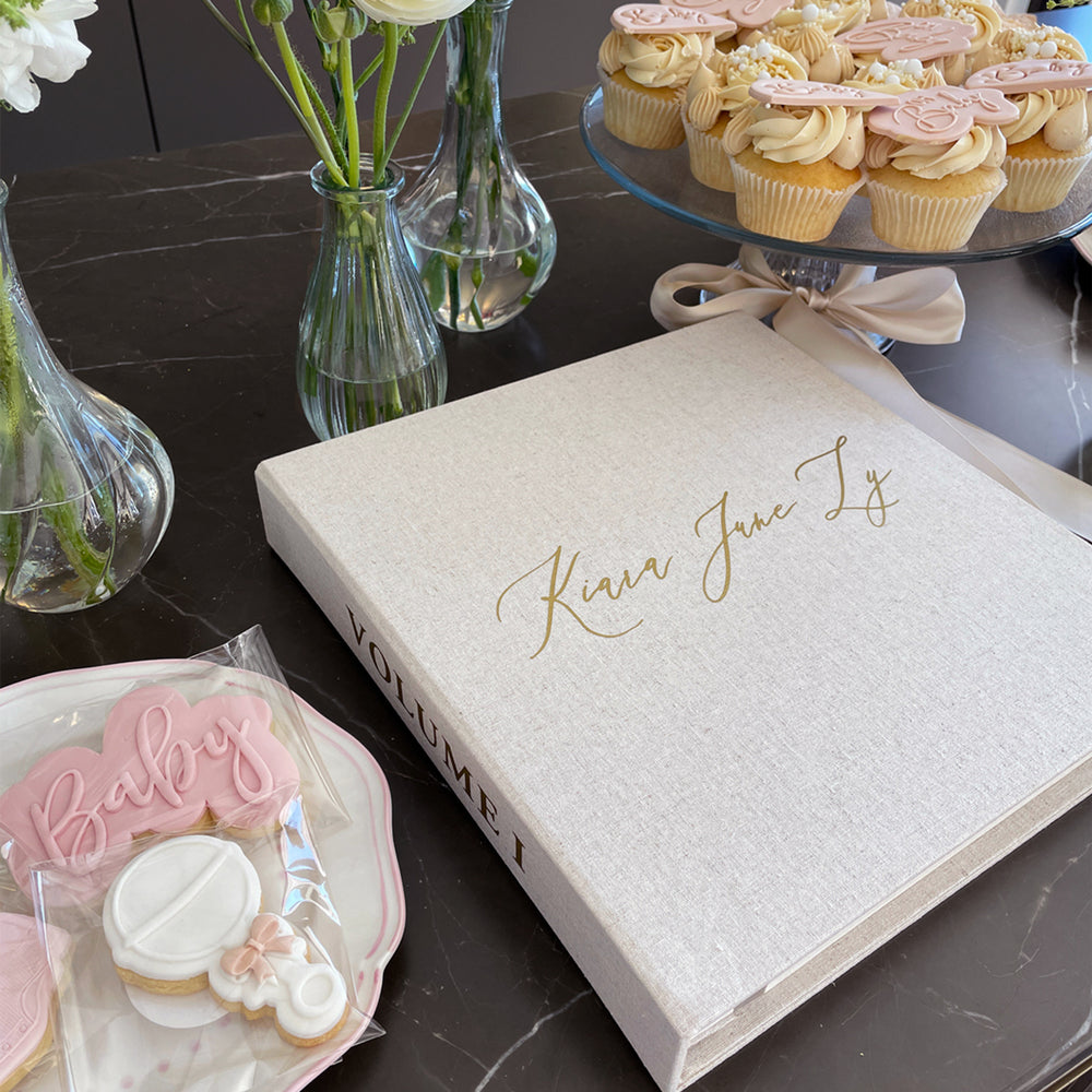*PRE-ORDER arriving end May* Linen Baby Photo Album