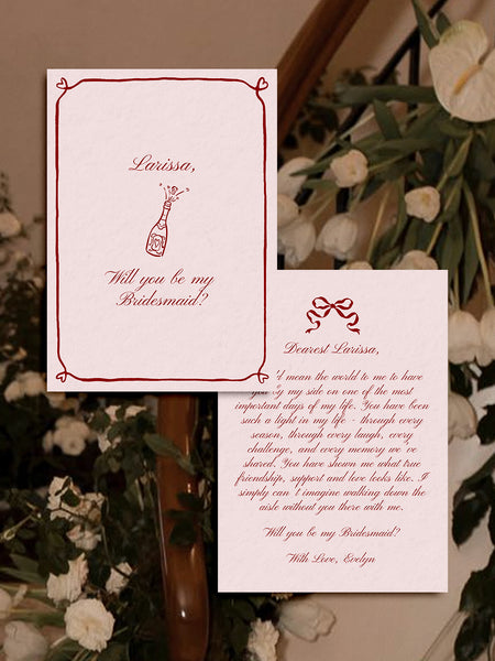 Bridesmaid Proposal Card Editable Template | Beloved