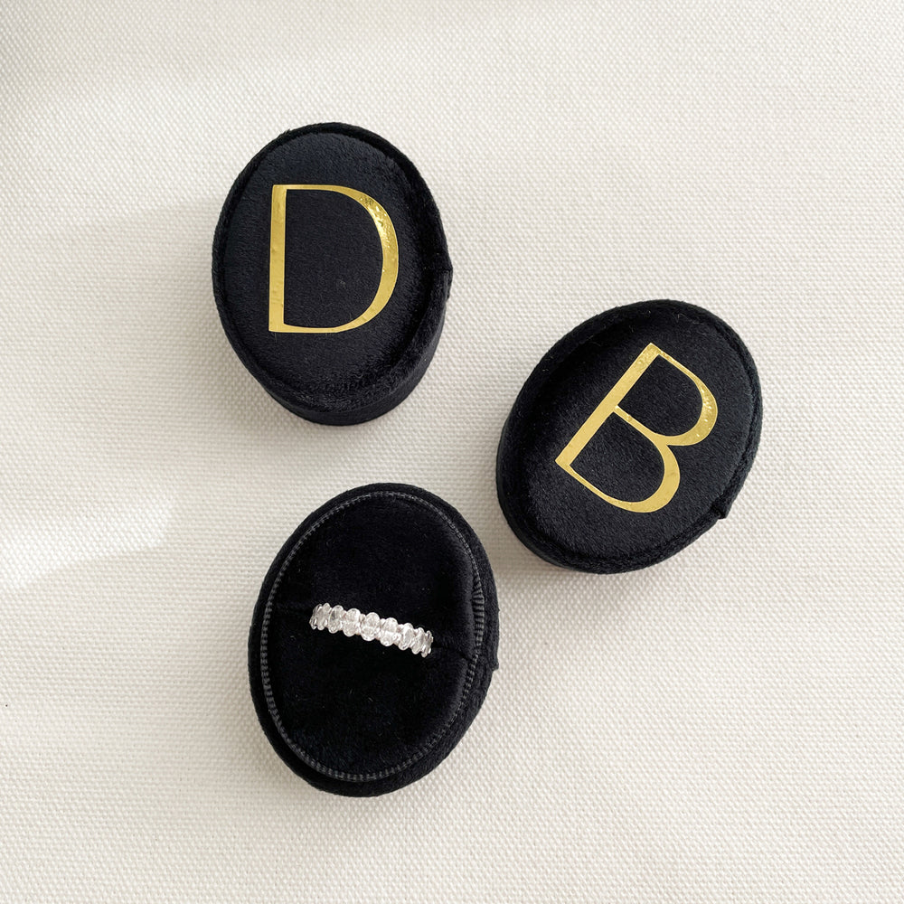 Keepsake Velvet Ring Box - Black
