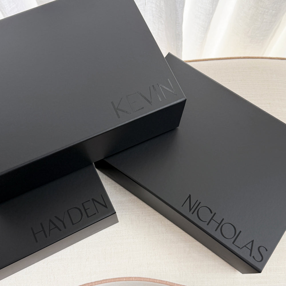 Groomsman Gift Box - Black Corner Design | Vorfreude Stationery