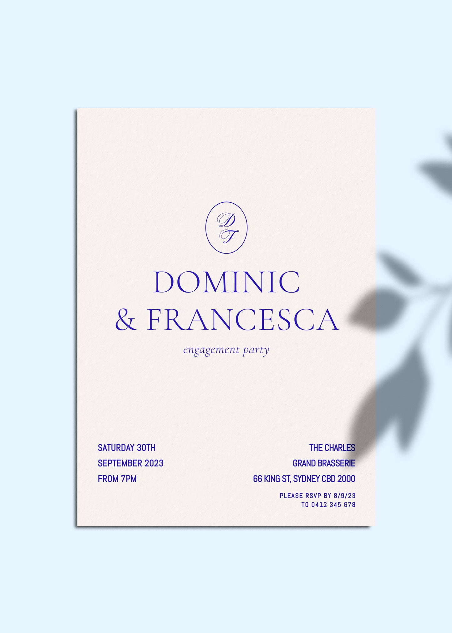Engagement Party Invitation Editable Template - Brasserie - Vorfreude Stationery