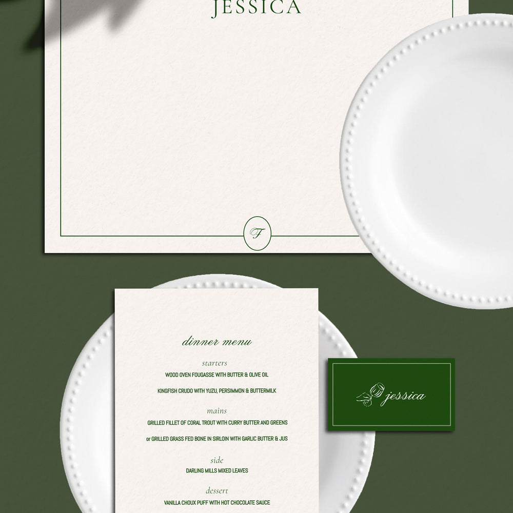 Menu & Place Card Editable Template | Brasserie