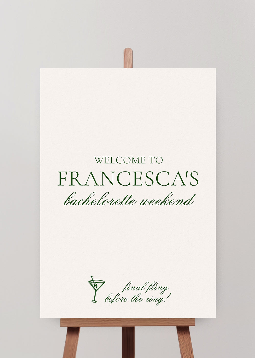 Hens Bachelorette Welcome Sign Editable Template - Brasserie - Vorfreude Stationery