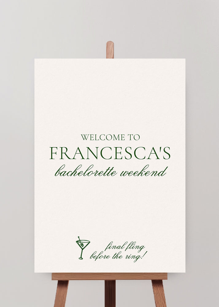 
                  
                    Hens Bachelorette Welcome Sign Editable Template - Brasserie - Vorfreude Stationery
                  
                