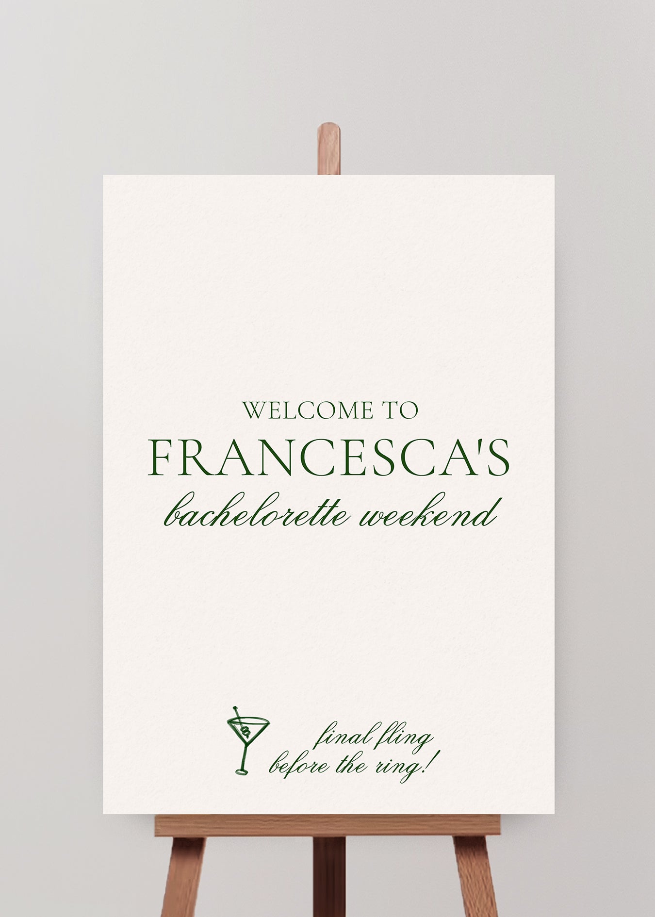 Hens Bachelorette Welcome Sign Editable Template - Brasserie - Vorfreude Stationery