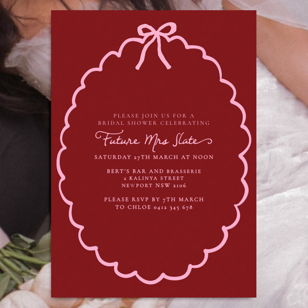 Bridal Shower Invite Editable Template - Ribbon - Vorfreude Stationery