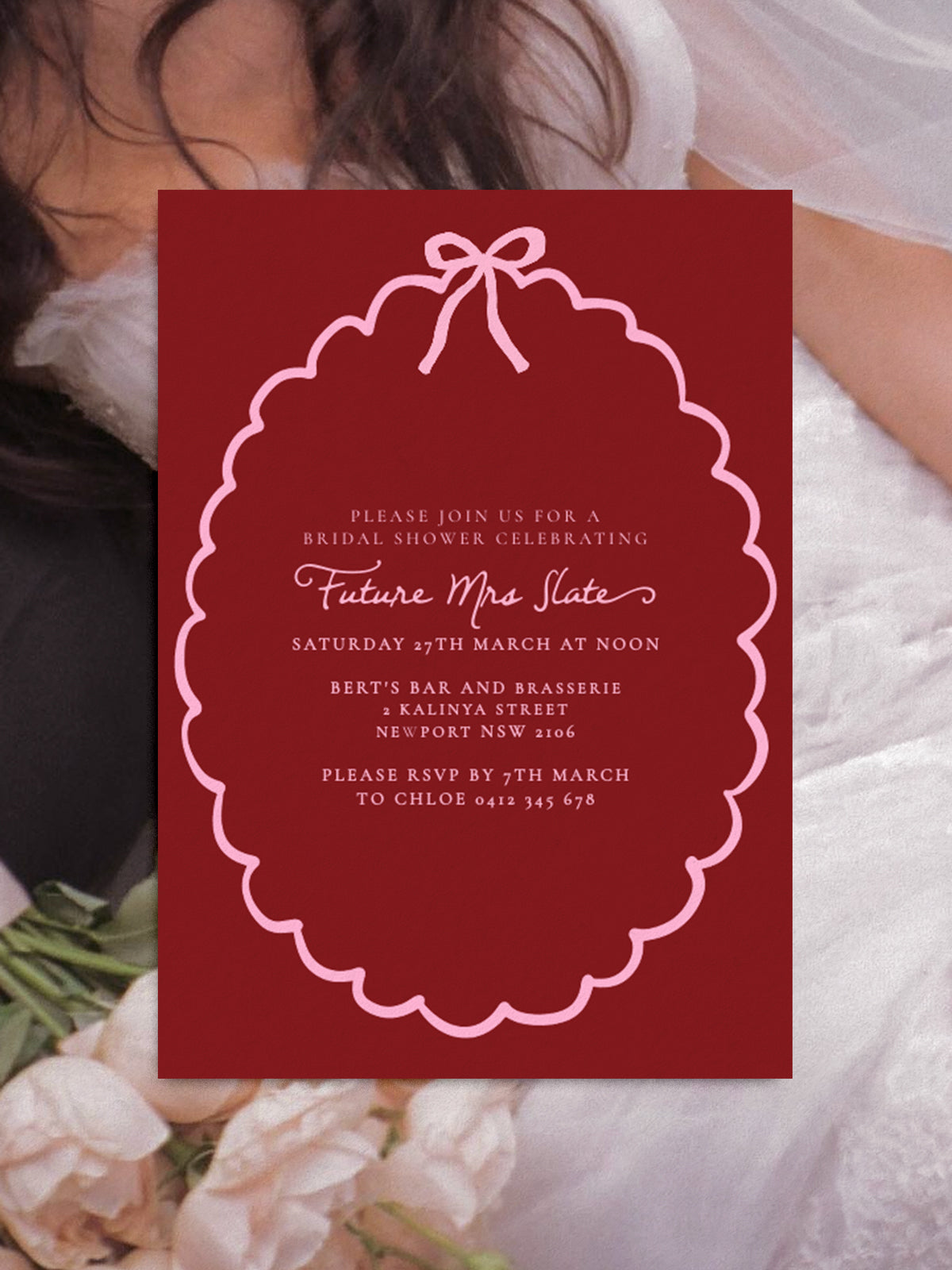 Bridal Shower Invite Editable Template - Ribbon - Vorfreude Stationery