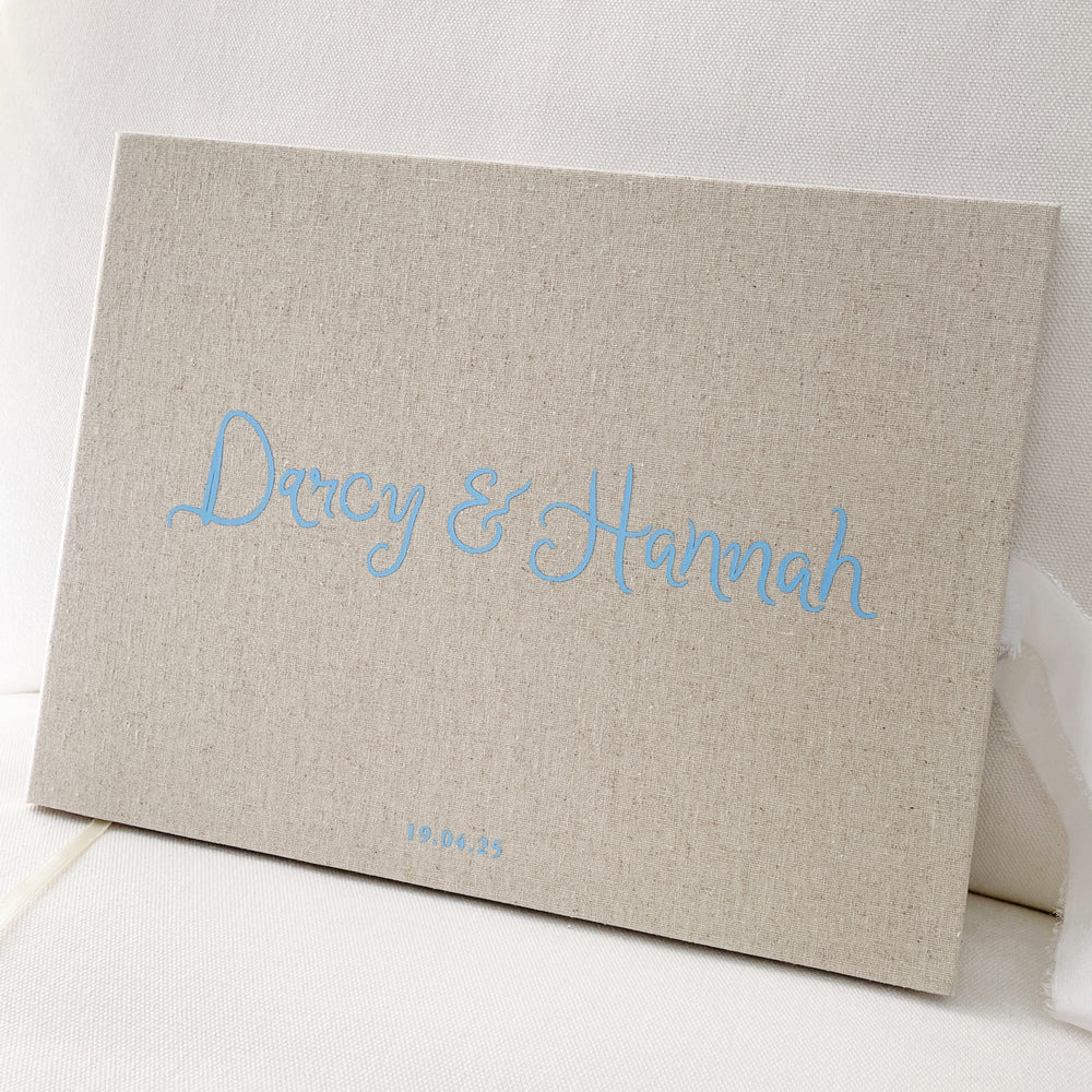 
                      
                        Darling Linen Wedding Guest Book
                      
                    