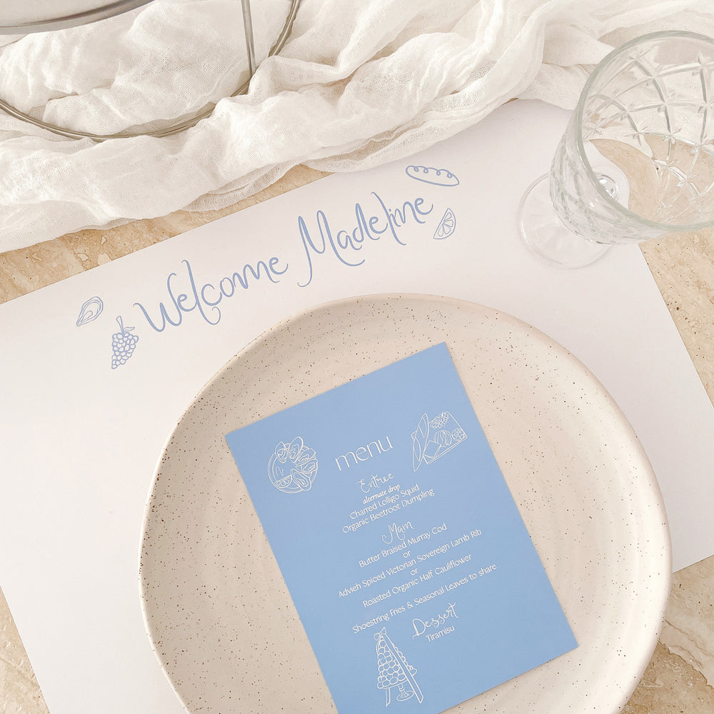 Menu & Place Card Editable Template | Darling