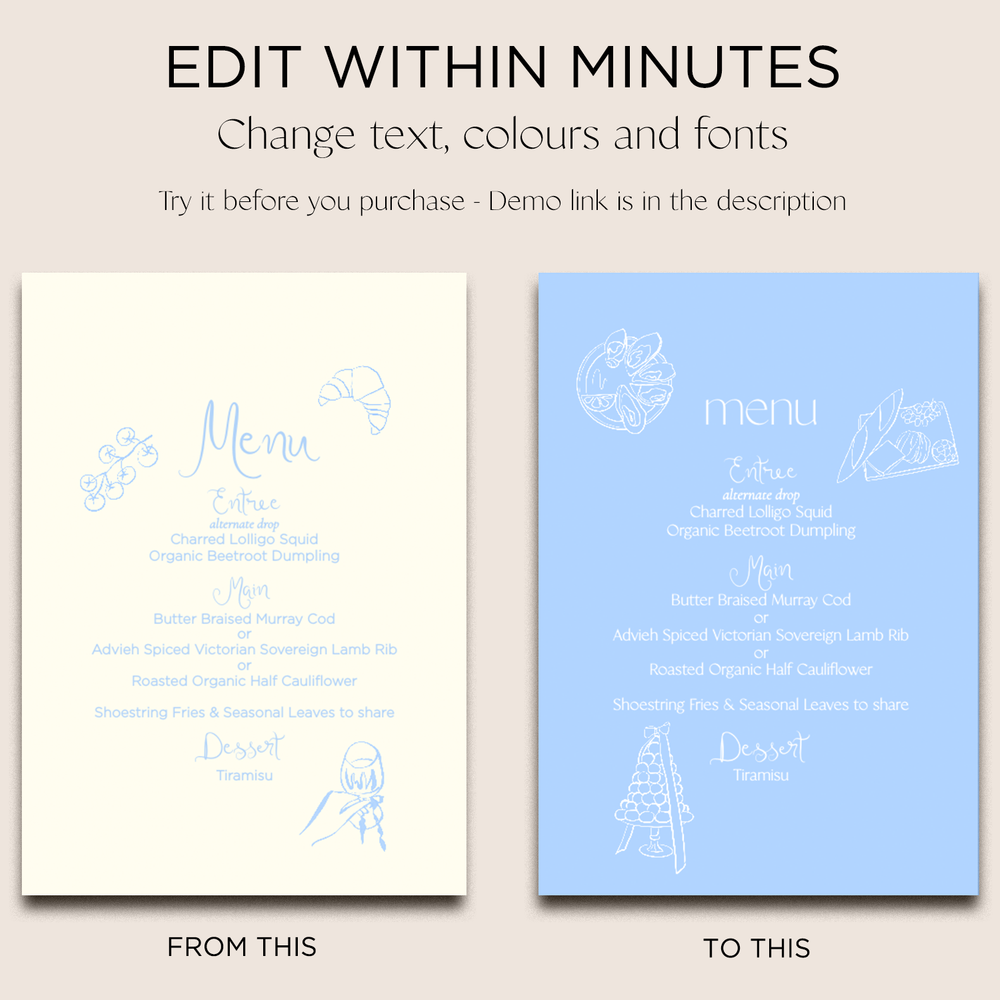 
                      
                        Menu & Place Card Editable Template | Darling
                      
                    