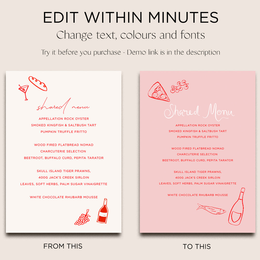 
                      
                        Menu & Place Card Editable Template | Smitten
                      
                    