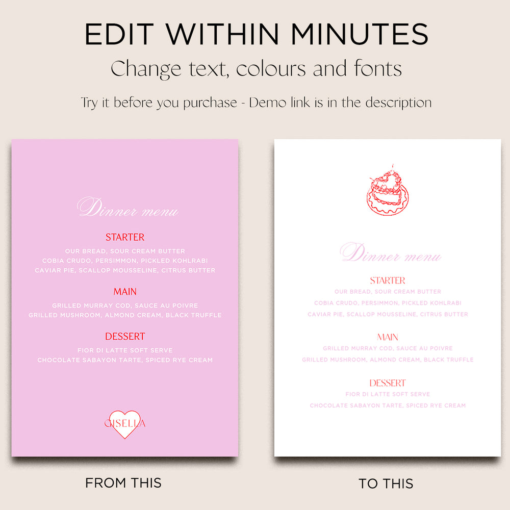 
                      
                        Menu & Place Card Editable Template | Sweethearts
                      
                    