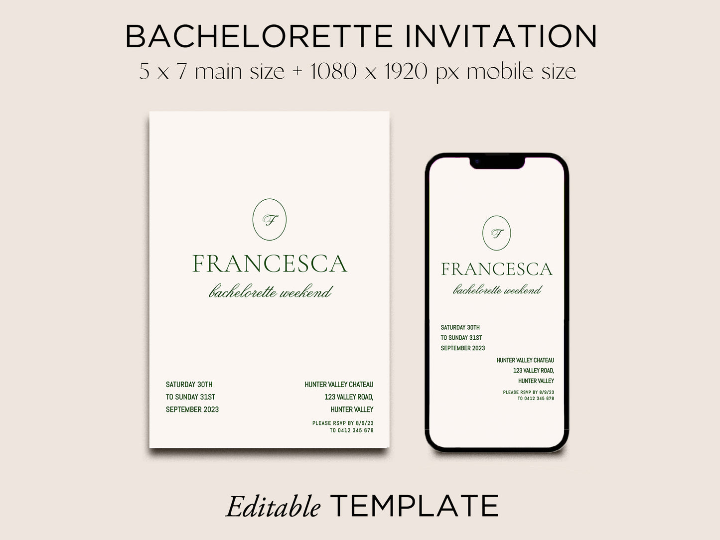 
                  
                    Hens Invitation Editable Template - Brasserie - Vorfreude Stationery
                  
                