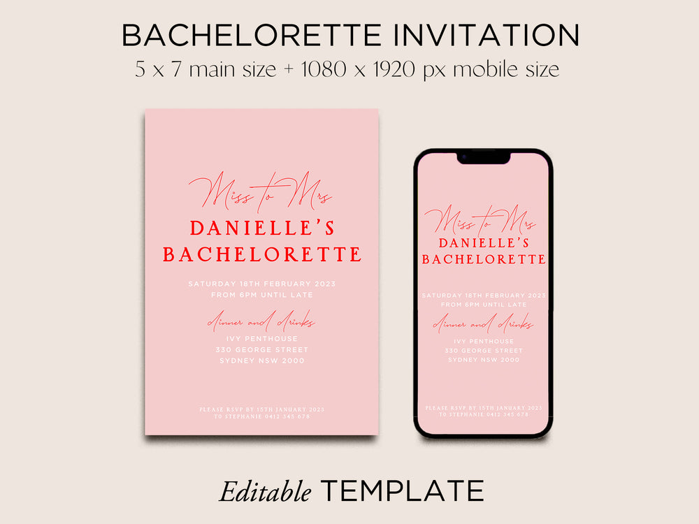 
                  
                    Hens Invitation Editable Template - Smitten - Vorfreude Stationery
                  
                