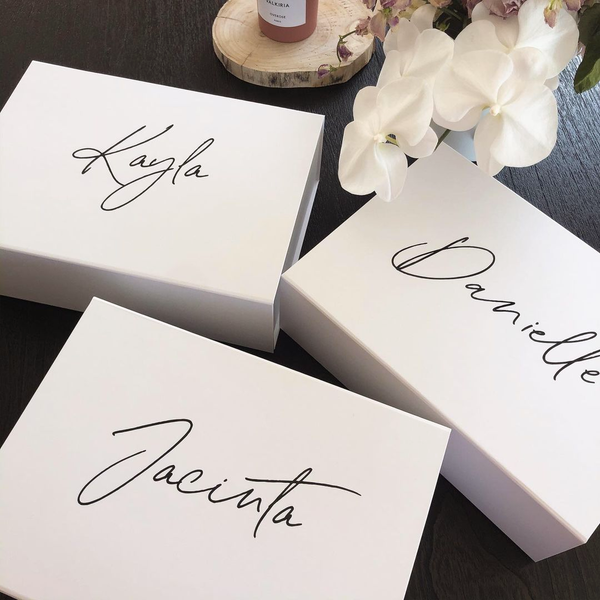*SECONDS* Personalised Bridesmaids Gift Box White