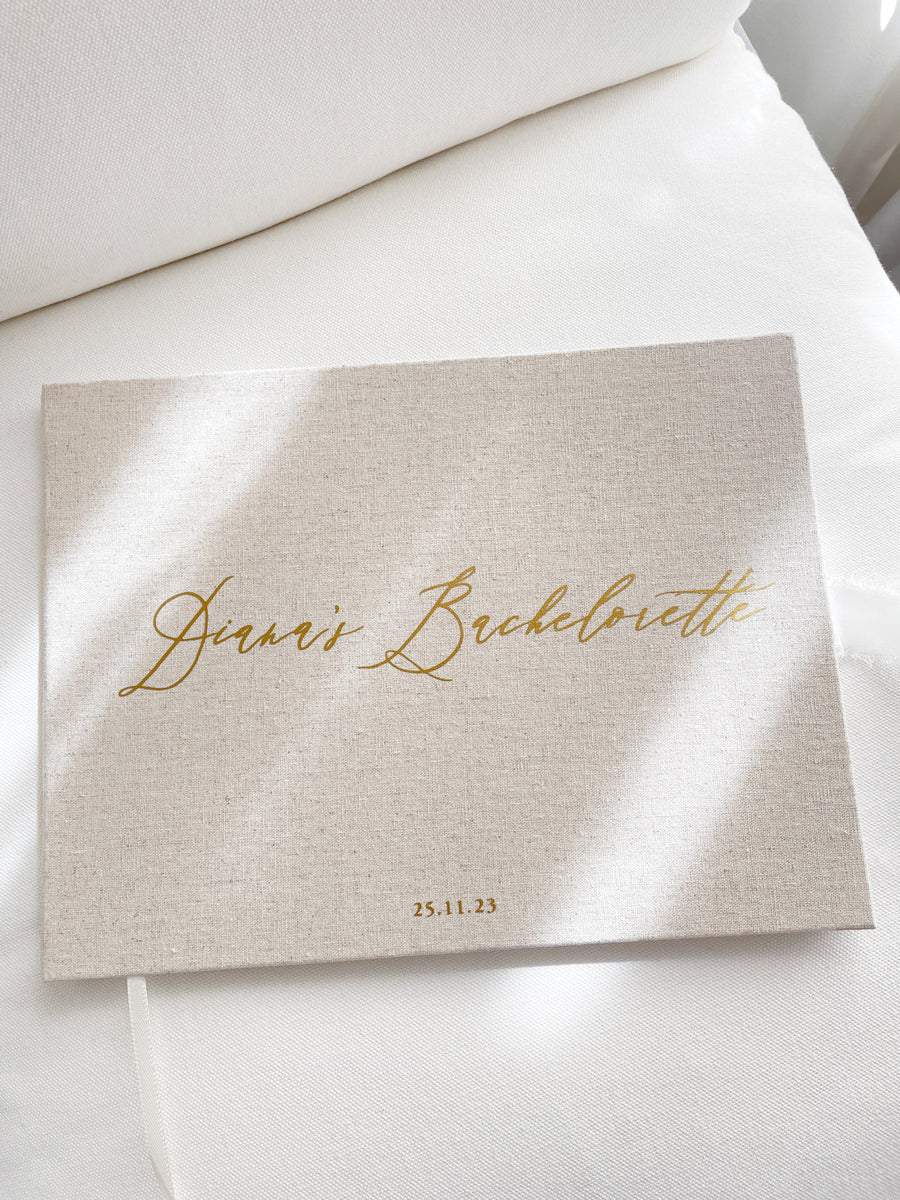 Linen Wedding Guest Books Australia Delivery
