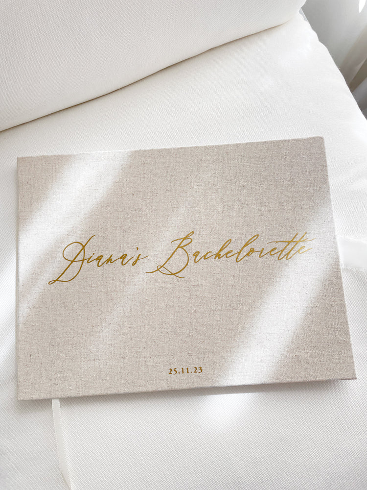 Linen Wedding Guest Books Australia Delivery