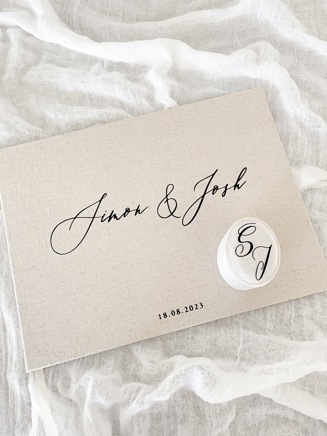 Linen Wedding Guest Books Australia Delivery