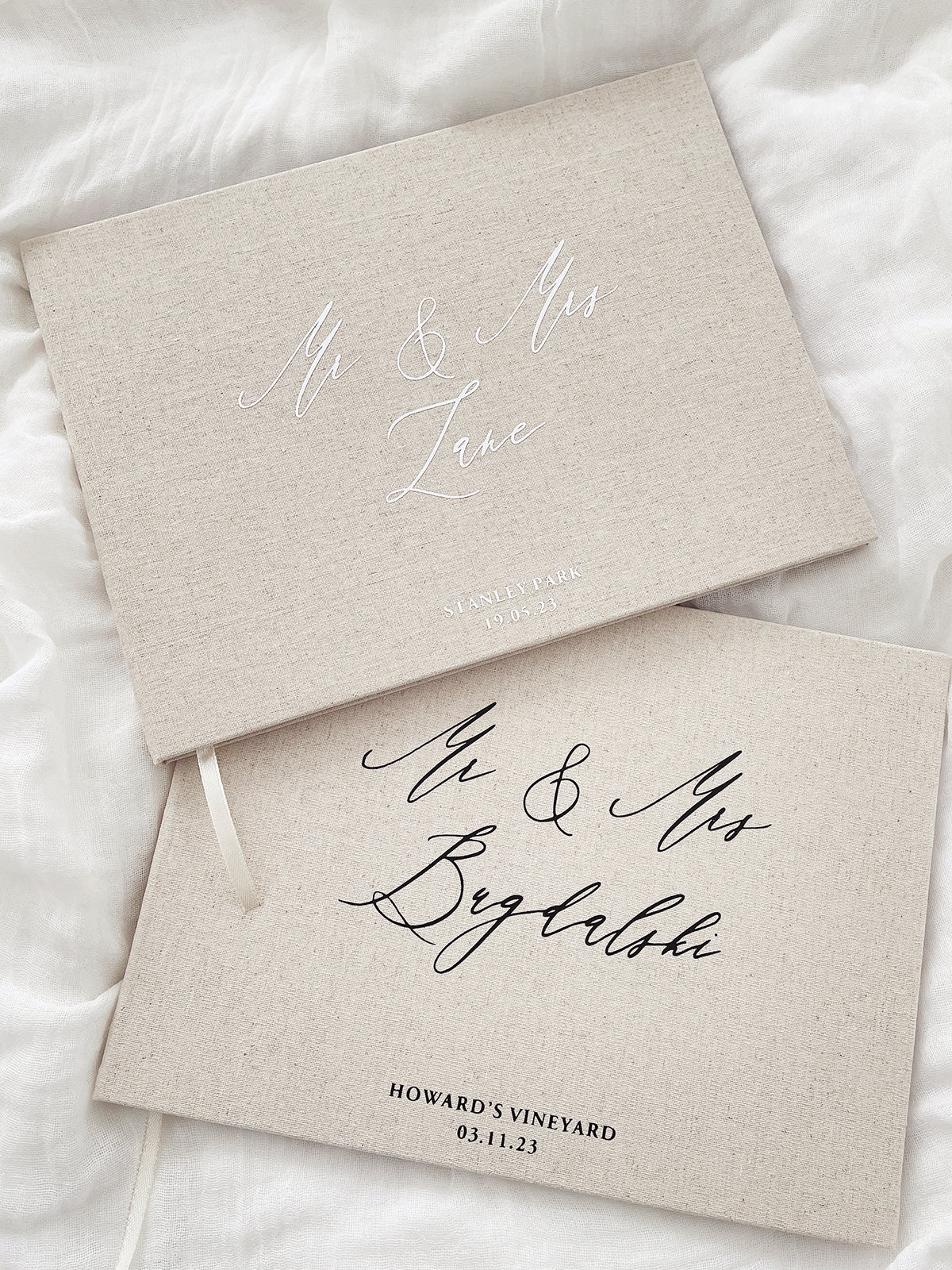 Linen Wedding Guest Books Australia Delivery