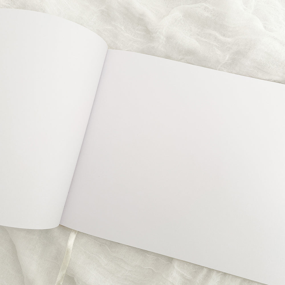 *SECONDS* Linen Wedding Guest Book - Almond - Vorfreude Stationery