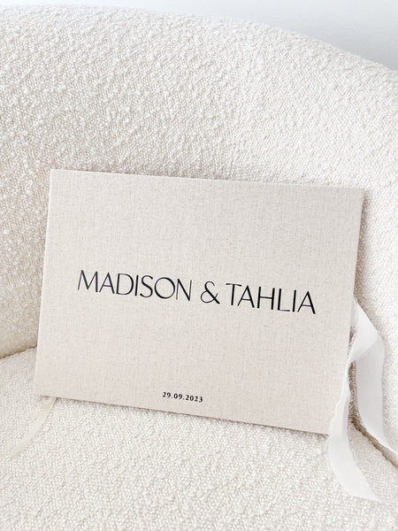 Wedding Guest Book - Minimalistic Linen