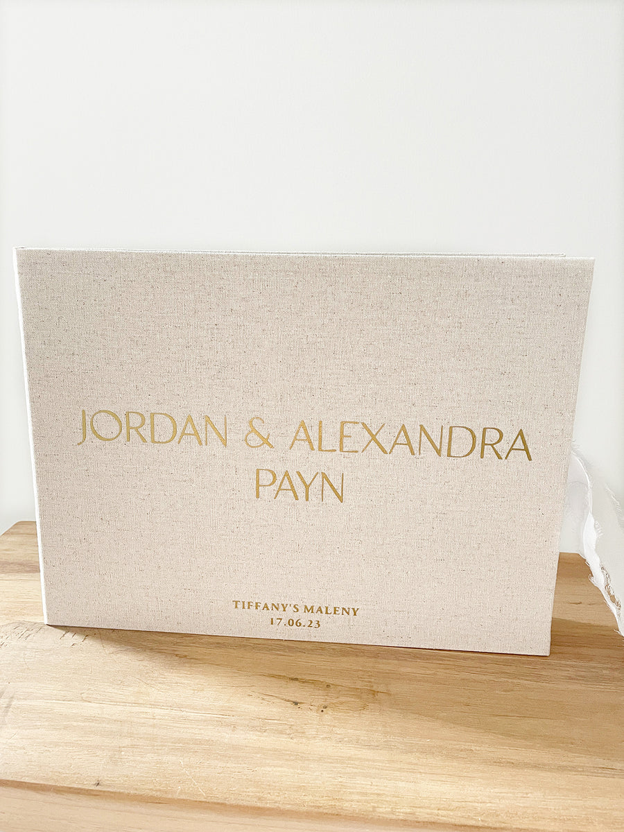 Linen Wedding Guest Books Australia Delivery