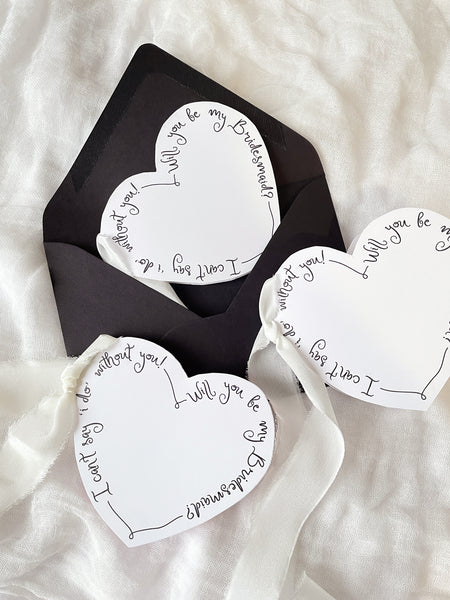 Heart Bridesmaid Proposal Cards