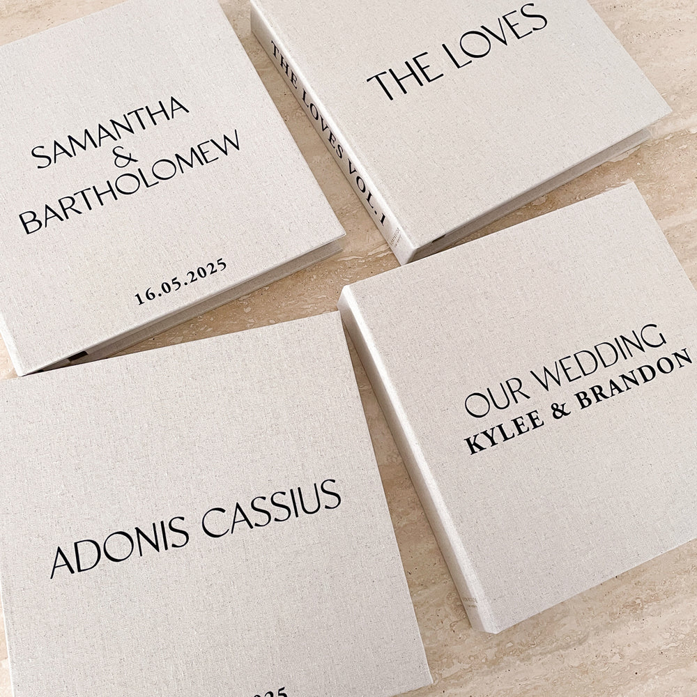 Linen Wedding Photo Album - Minimalistic  - Vorfreude Stationery