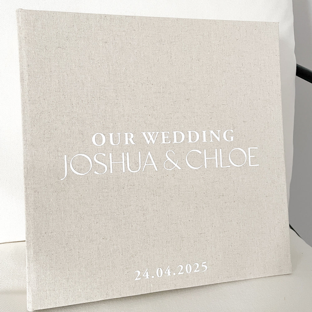 Linen Wedding Photo Album - Minimalistic  - Vorfreude Stationery