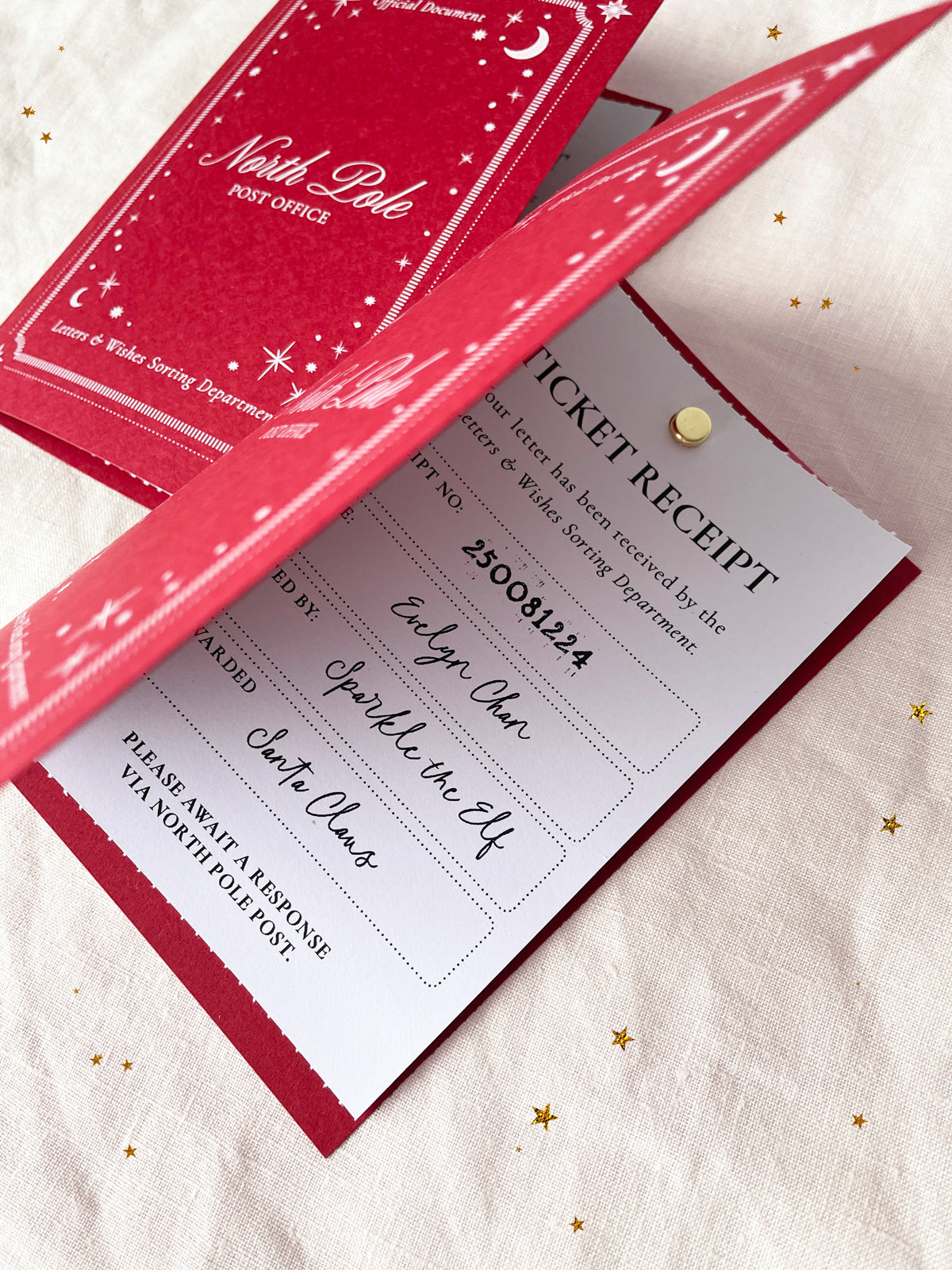 Post Collection Receipt Personalised North Pole Post Office Receipt | Vorfreude Stationery
