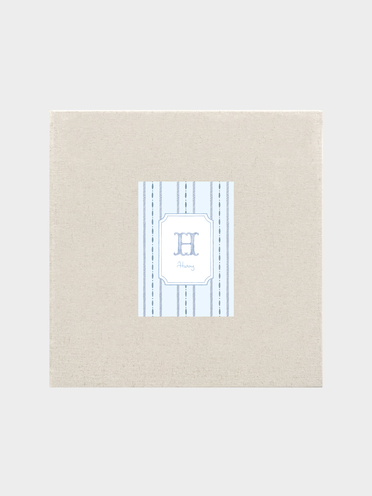 Baby Book Photo Album - Blue Monogram Frame - Vorfreude Stationery