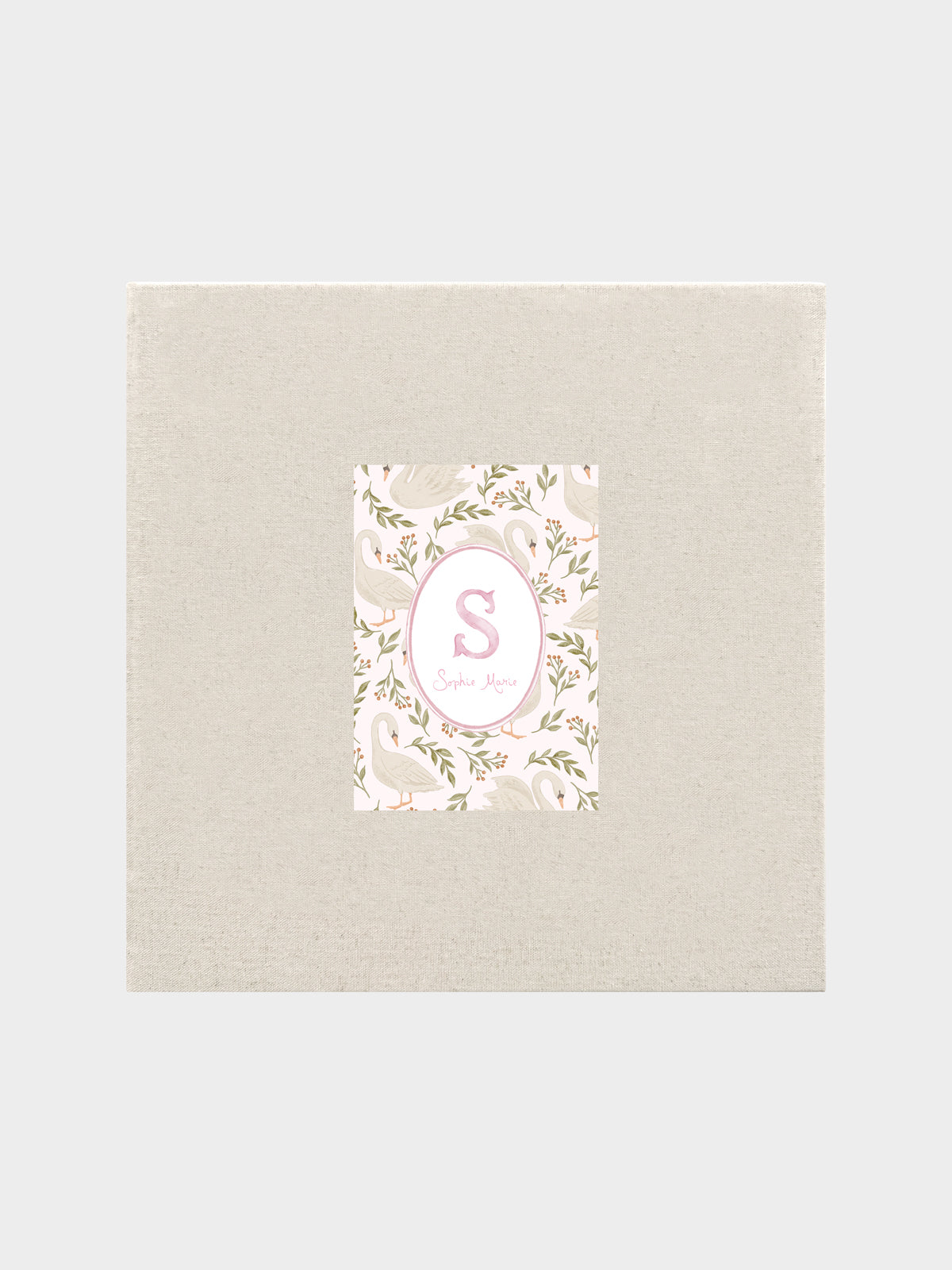 Baby Book Photo Album - Pink Monogram Frame - Vorfreude Stationery