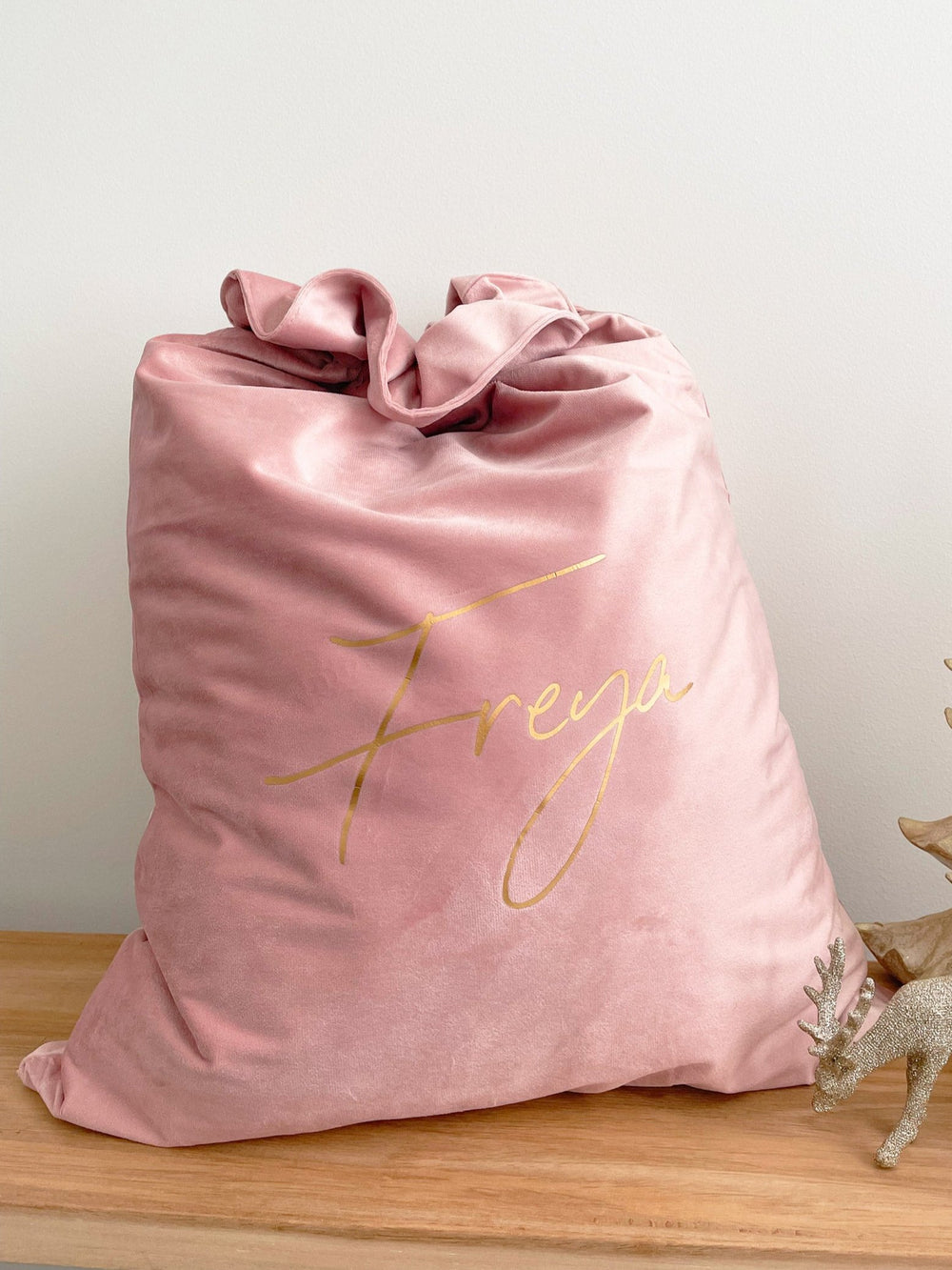 Personalised Velvet Christmas Santa Sack - Pink